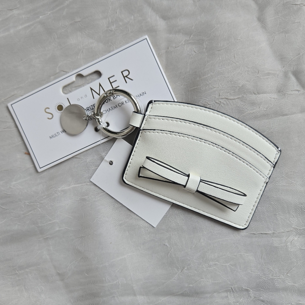 White Card Holder with Bow Accent